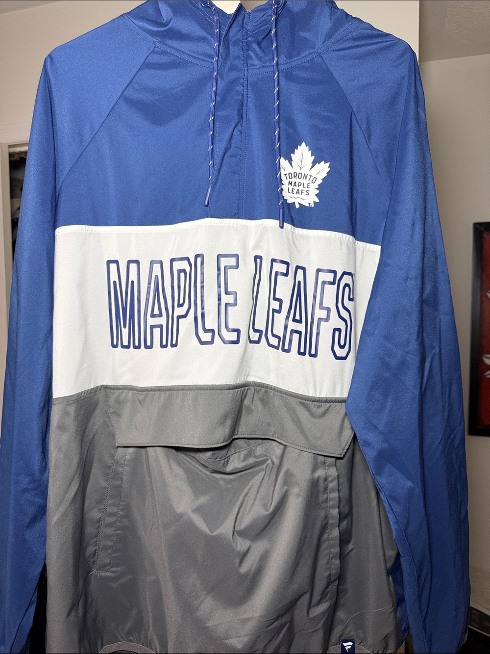 Toronto Maple Leafs Pullover Windbreaker - Blue/White/Gray